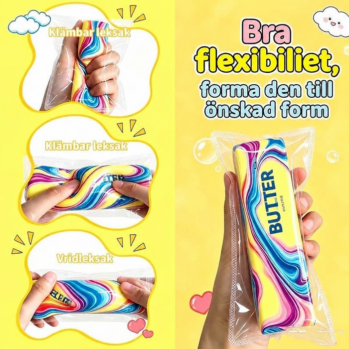 Butter squishy swirl 3-pack – slow rising klämleksak
