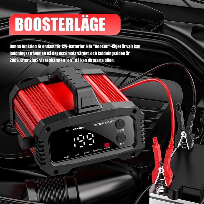 Underhållsladdare med LCD-display