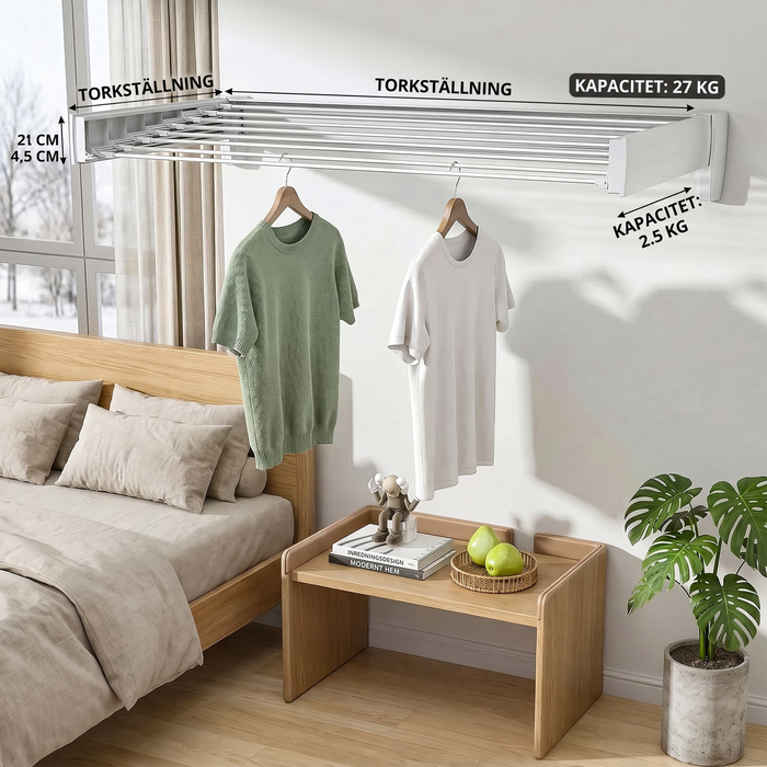 Väggmonterad törtork detalj