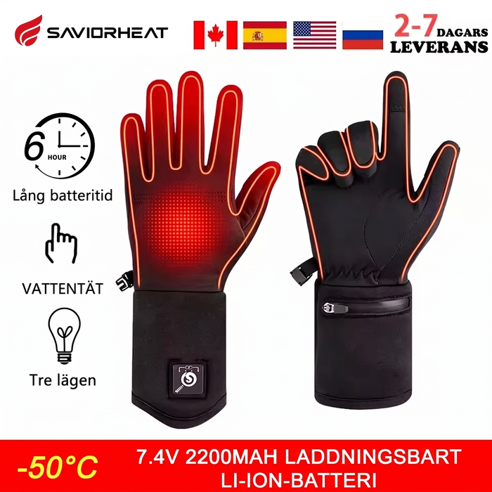 Tunna värmehandskar med batteri