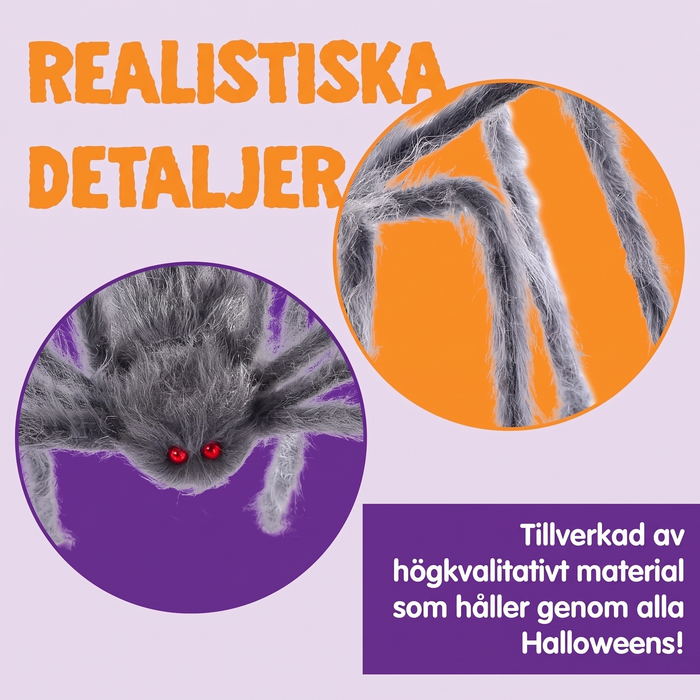 Hårig jättespindel ca 150 cm 2-pack