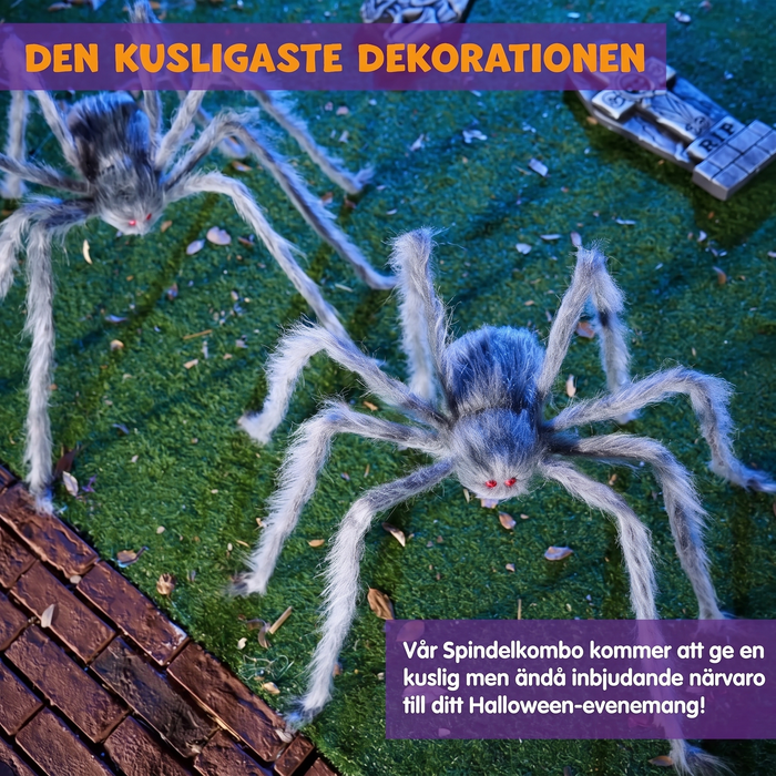 Hårig jättespindel ca 150 cm 2-pack