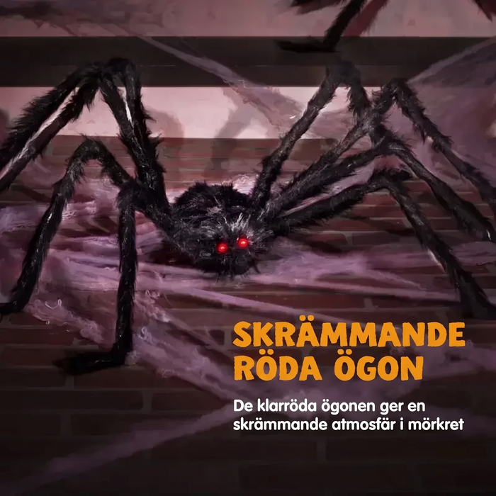 Jättespindel med röda ögon och böjbara ben