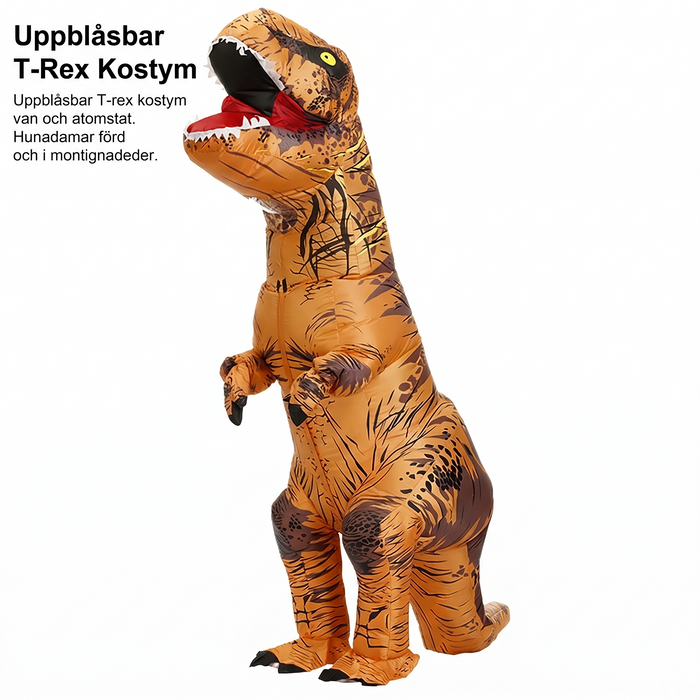 Uppblåsbar T-rex-dräkt för vuxna