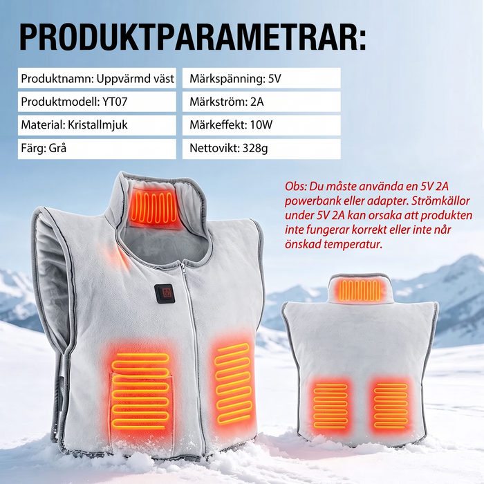 Produktparametrar: 5V, 2A, 10 W, vikt 328 g