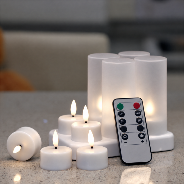LED-värmeljus i frostade glas