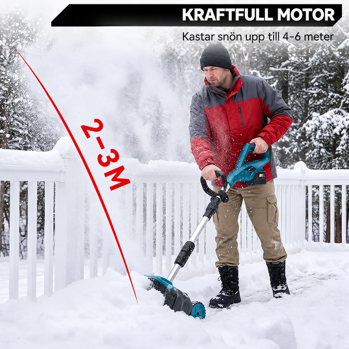 Snöslungan kastar snön 4–6 meter