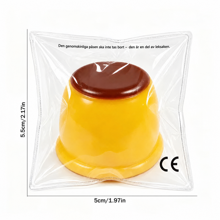 Squishy karamellpudding med kulfyllning