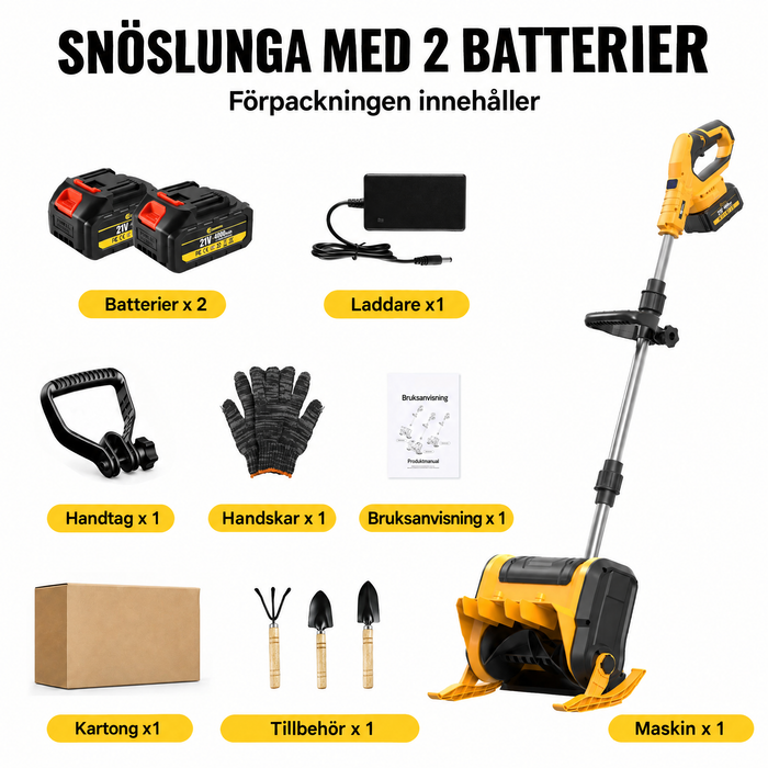 Sladdlös snöslunga 21V 1200W