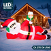 Uppblåsbar liggande tomte 275 cm med LED
