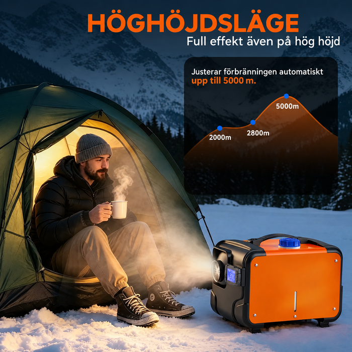 Dieselvärmare med app, fjärrkontroll och LCD-panel