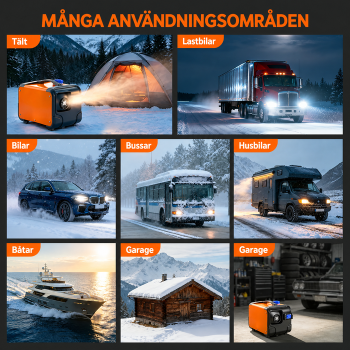 Dieselvärmare med app, fjärrkontroll och LCD-panel