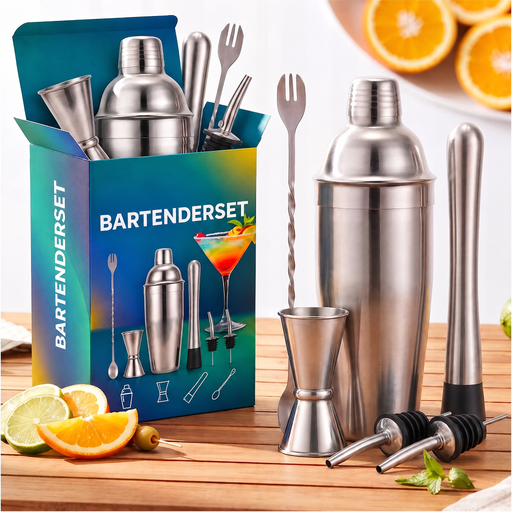 Bartenderset i rostfritt stål