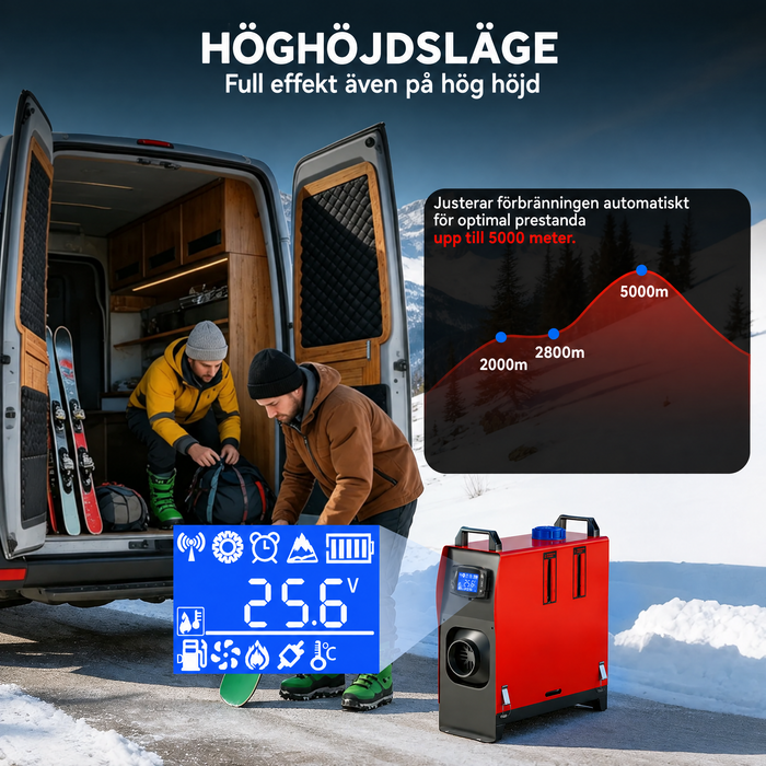 Dieselvärmare 8 kW 12V/24V/230V med adapter