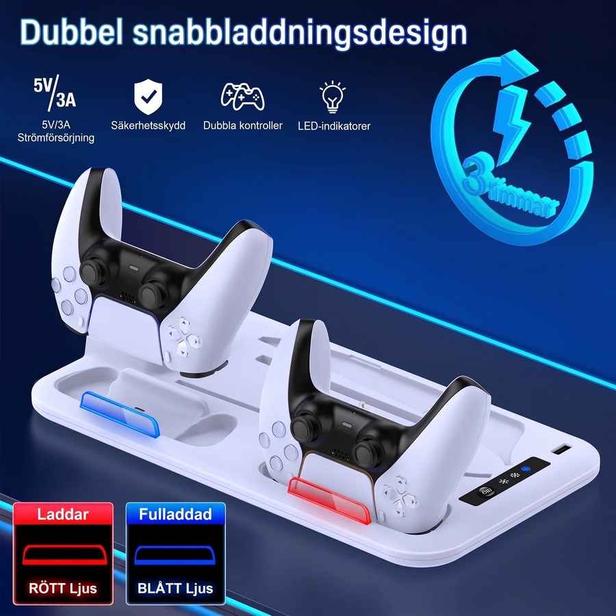 Kylstativ med laddstation för PS5 Slim
