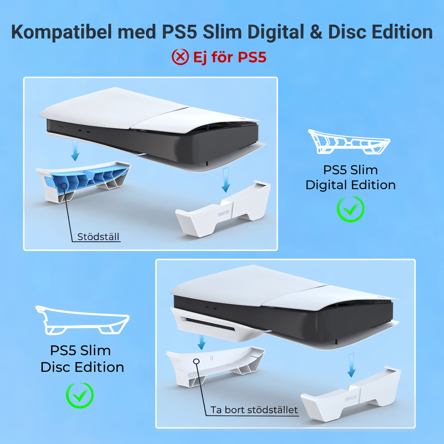 Horisontellt stativ för PS5 Slim och PS5 Pro