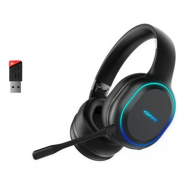 Trådlösa gaming-hörlurar med mikrofon och USB-mottagare