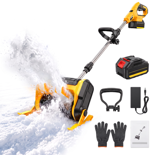 Sladdlös snöslunga med 1 batteri, laddare, stödhandtag och handskar