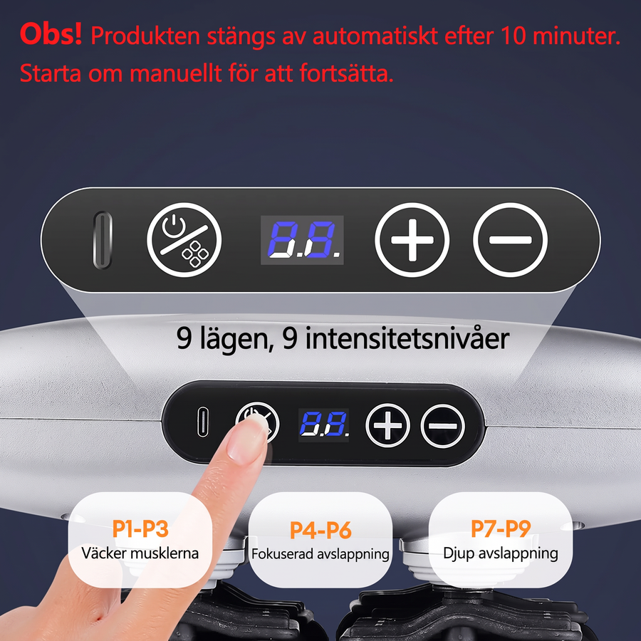 9 lägen och 9 intensitetsnivåer