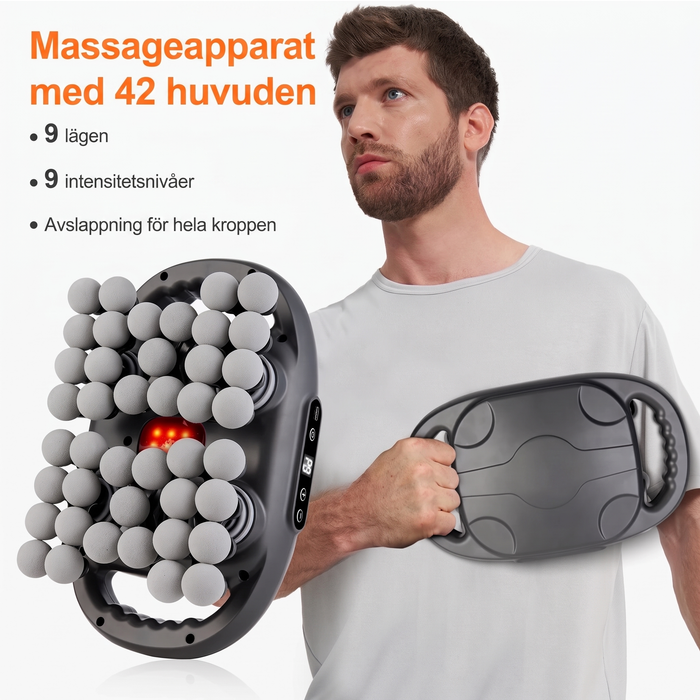 Massageapparat med 42 huvuden, 9 lägen