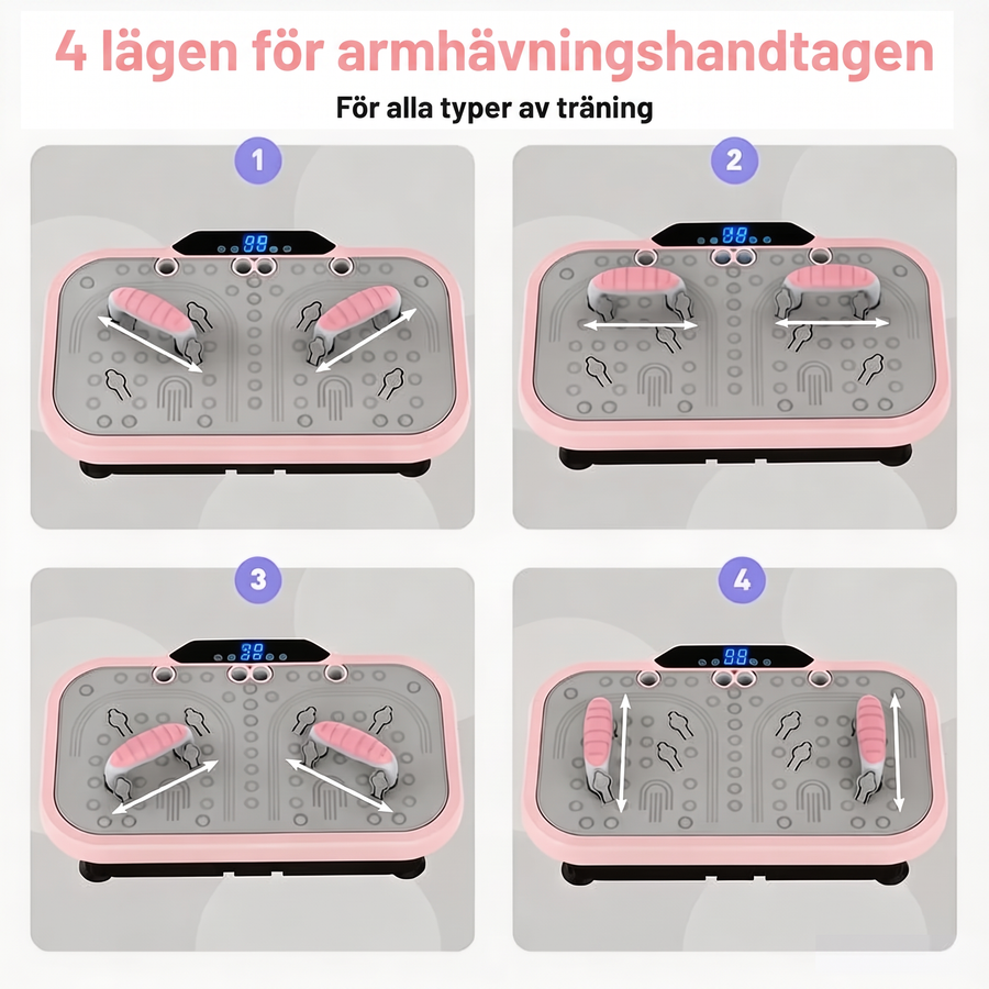 4 lägen för armhävningshandtagen
