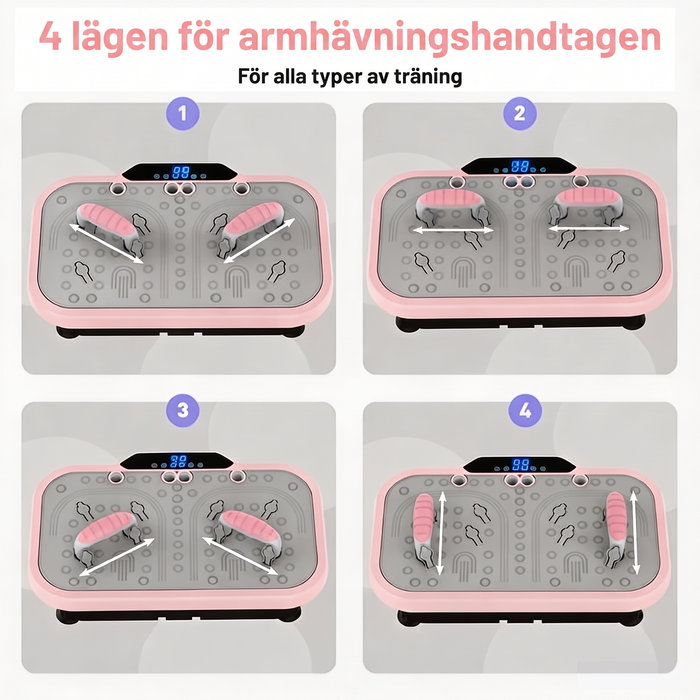 4 lägen för armhävningshandtagen