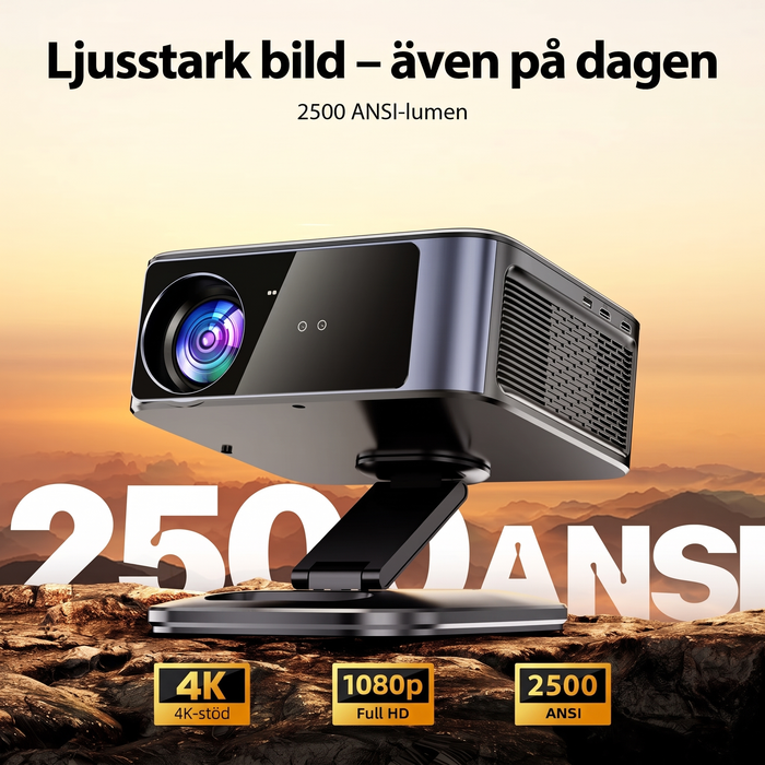 Projektor med 2500 ANSI-lumen, 1080p och 4K-stöd
