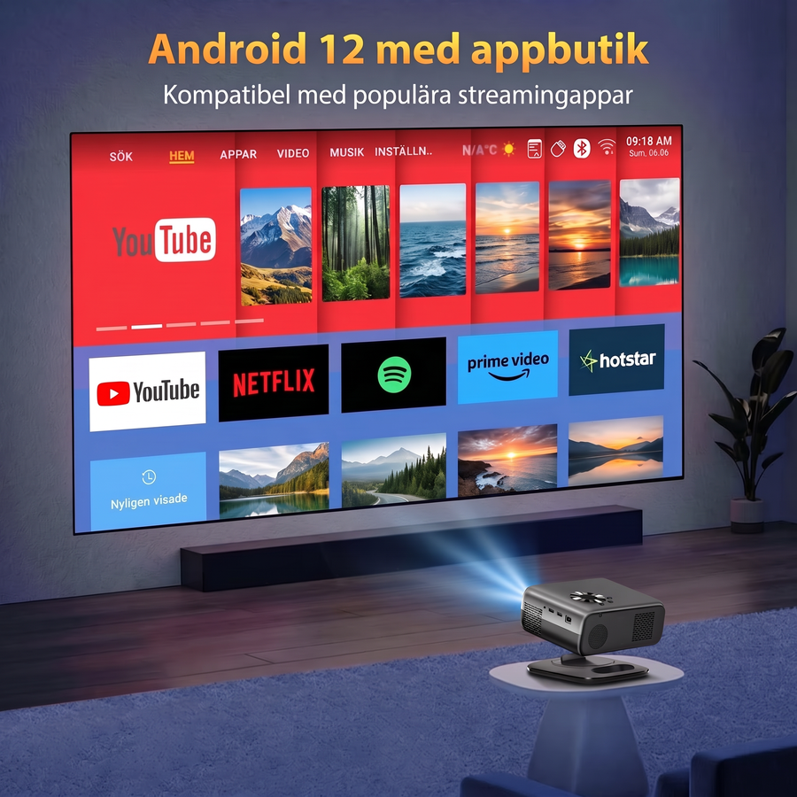 Android 12 med appbutik, kompatibel med streamingappar