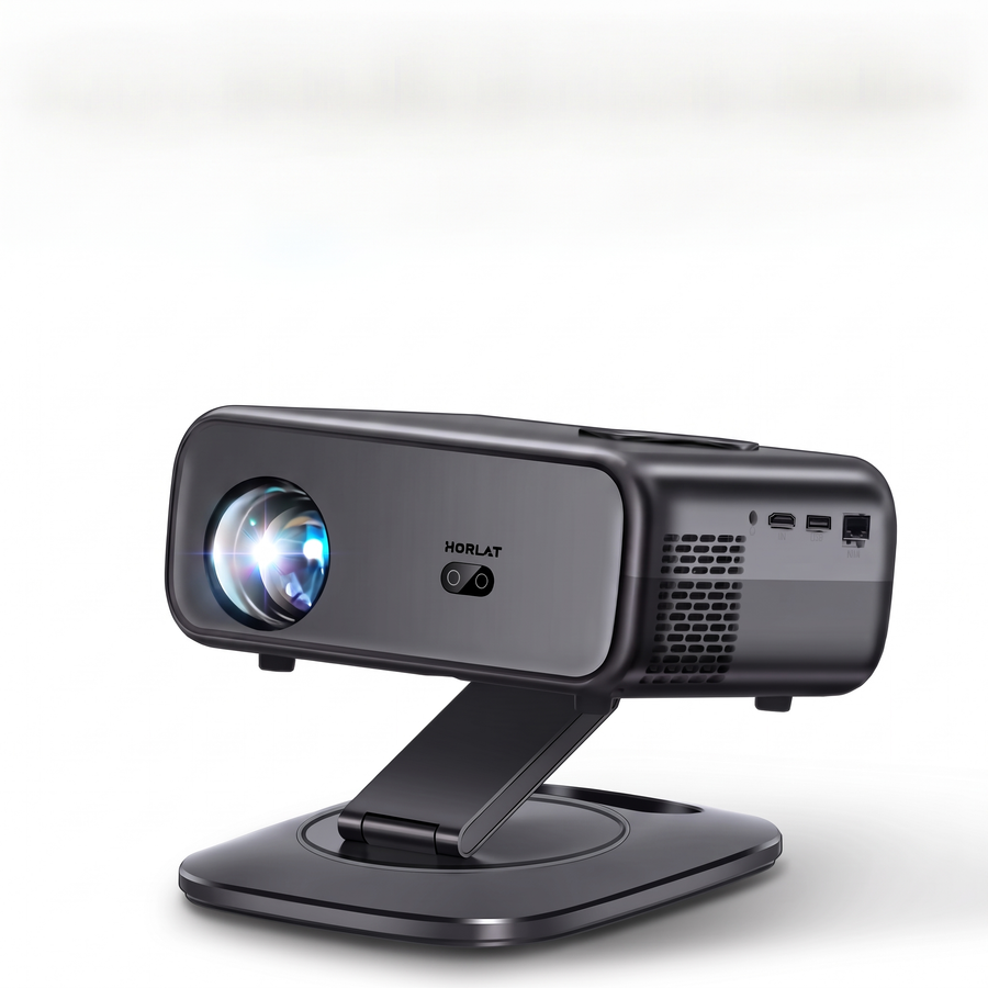 Kompakt projektor 1080p på 360° stativ