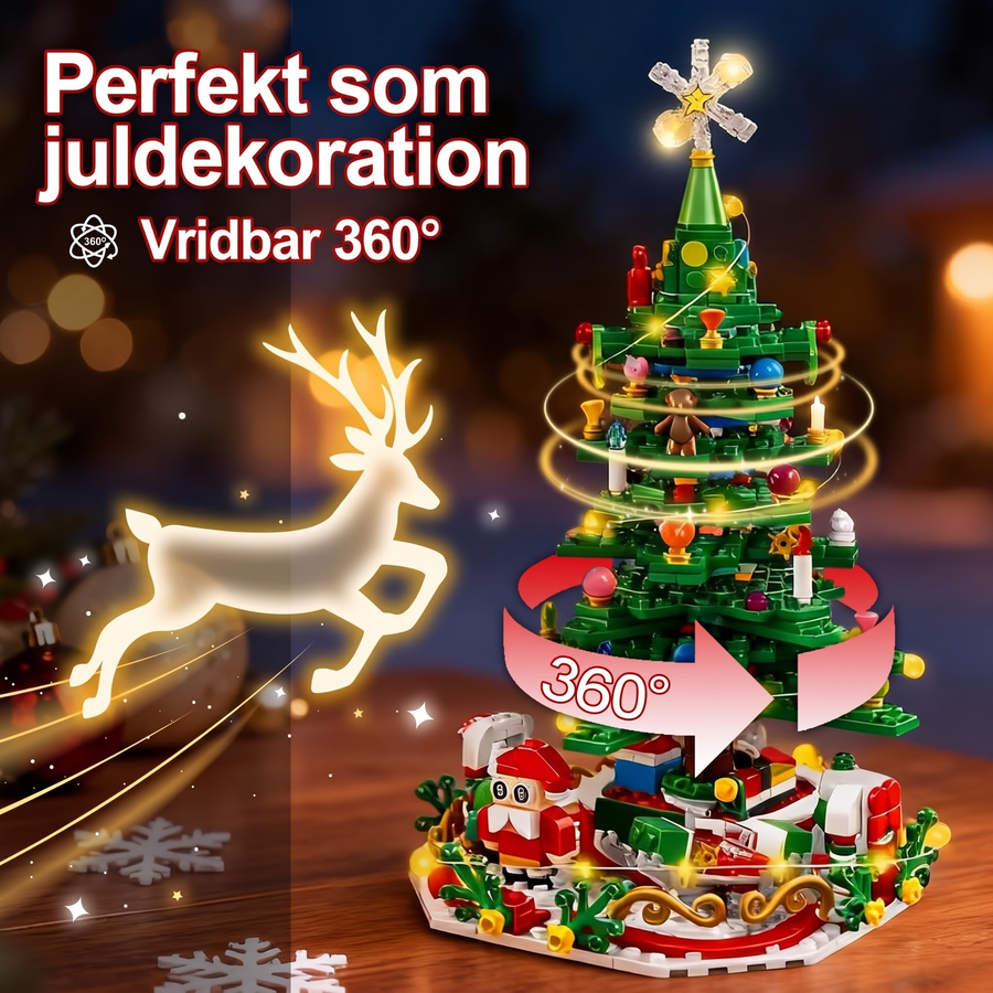 Adventskalender julgran byggklossar – 701 bitar med tomte och renar