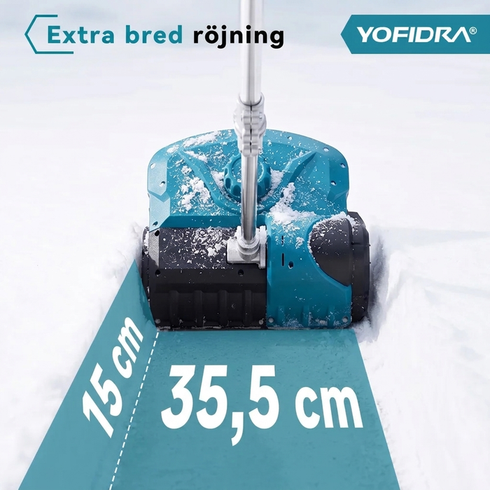 Arbetsbredd 35,5 cm och snödjup 15 cm