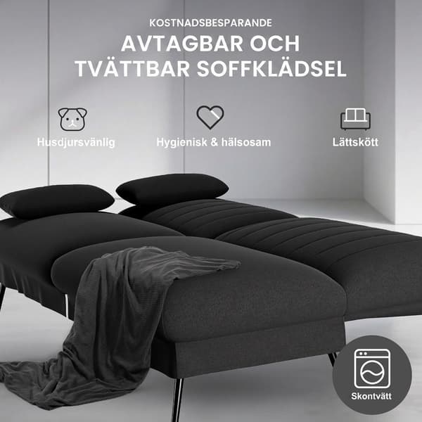 Hopfällbar bäddsoffa 2-i-1