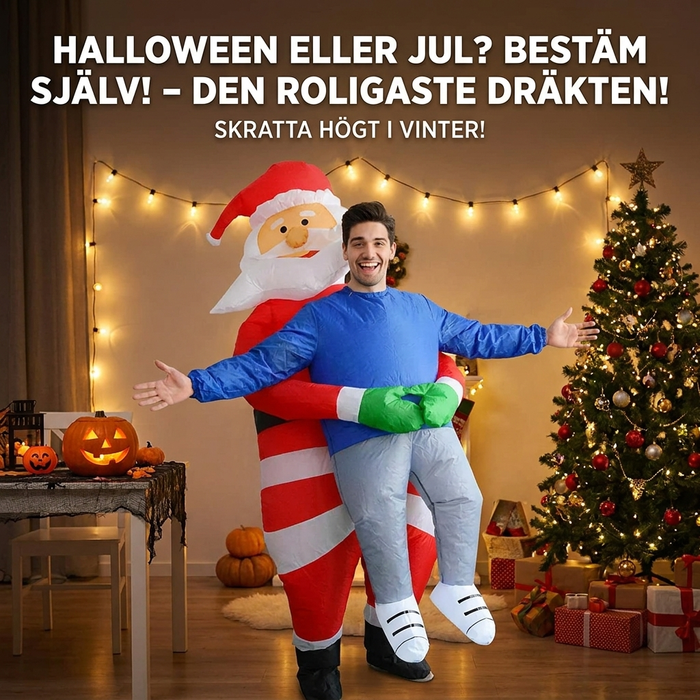 Uppblåsbar tomtedräkt – Halloween eller jul