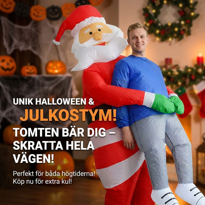 Uppblåsbar tomtedräkt – unik julkostym