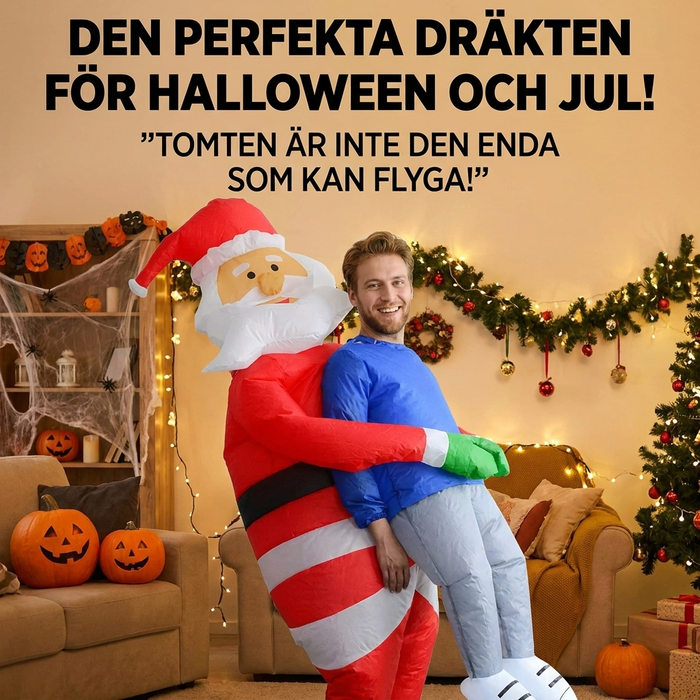 Uppblåsbar tomtedräkt – den perfekta dräkten för Halloween och jul