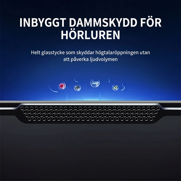 Dammskydd vid hörlursöppningen