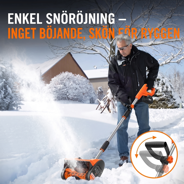 Enkel snöröjning utan att böja ryggen