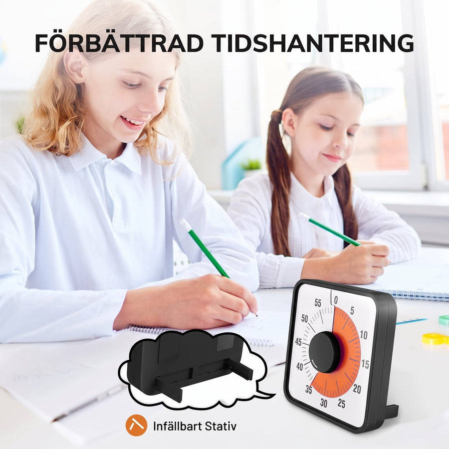 Stor visuell timer med rod nedrakningsskiva